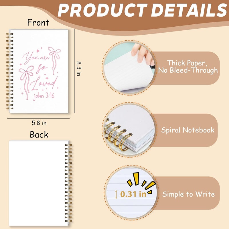 KIDEAR Christian Journal for Women, Prayer Notebook for Bible Study Notes,Cute Pink Bow Faith Journal,Coquette Preppy Christian Gifts for Teen Girls,Church Note Bible Study Supplies - A06 - Image 2